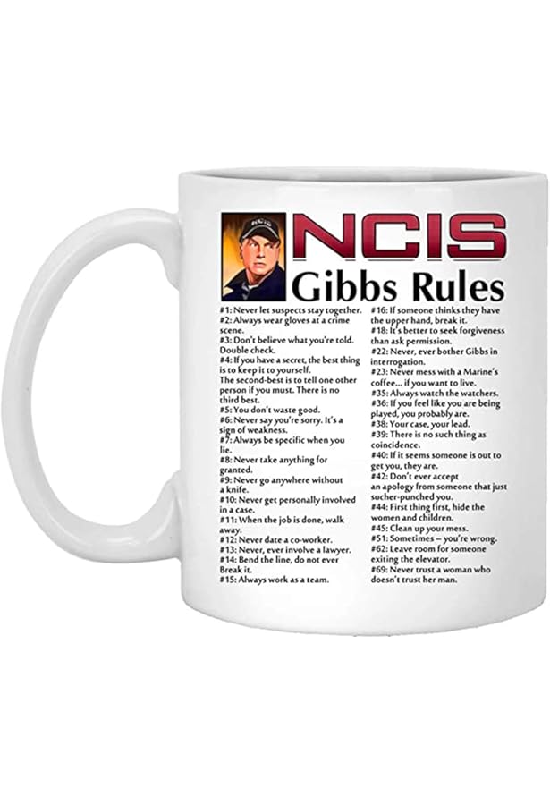 Amazon.com: NCIS 2020 Gibbs' Rules 咖啡馬克杯(最新版) : 居家與廚房